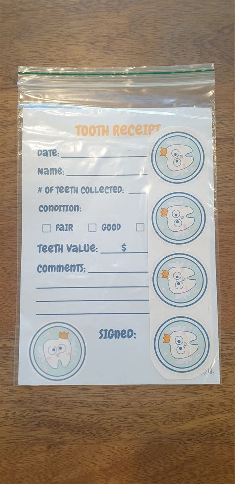 Bluey Tooth Fairy Sticker And Receipt Set Etsy Canada