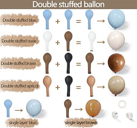 Brown And Blue Balloon Garland Kit Blue Nude Coffee Brown Apricot Double Stuffed Latex Balloons