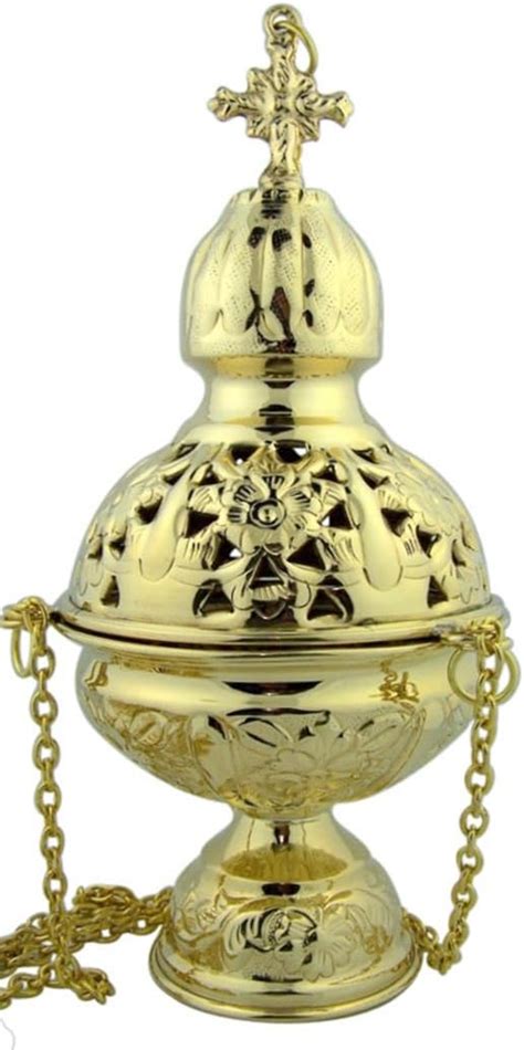 High Polished Brass Hanging Incense Burner Censer With