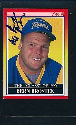 1990 Score 612 Bern Brostek Rams Signed Auto 53276 EBay