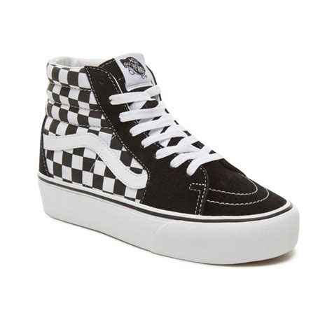 Zapatillas Altas Vans Sk8 Hi Platform 2 Checkerboard True White