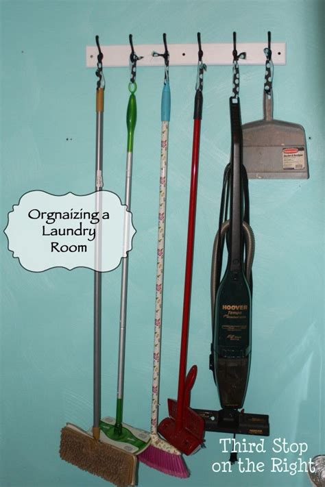 A Great Way To Organize Mops And Brooms In A Laundry Room Best Part Is