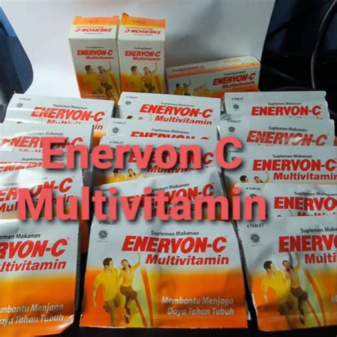 Jual Enervon C Multivitamin Strip 4 Tablet Botol 30 Tablet