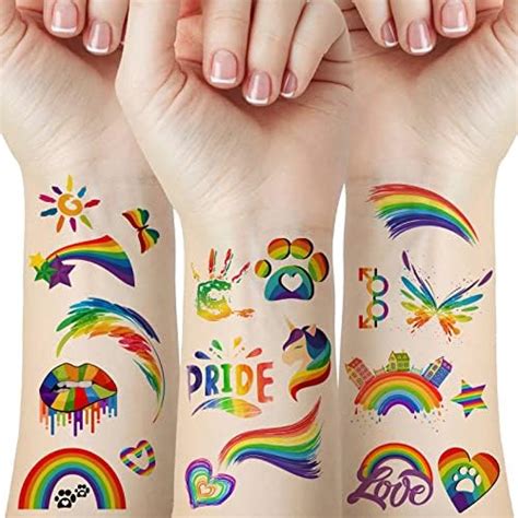 75 Pcs Pride Decorations Tattoos Gay Pride Tattoos Accessories 15 Sheets Lgbt