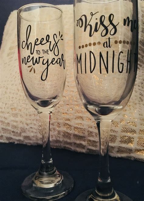 Couples Champagne Glasses New Years New Years Eve Vinyl Cricut Cheers To The New Yea