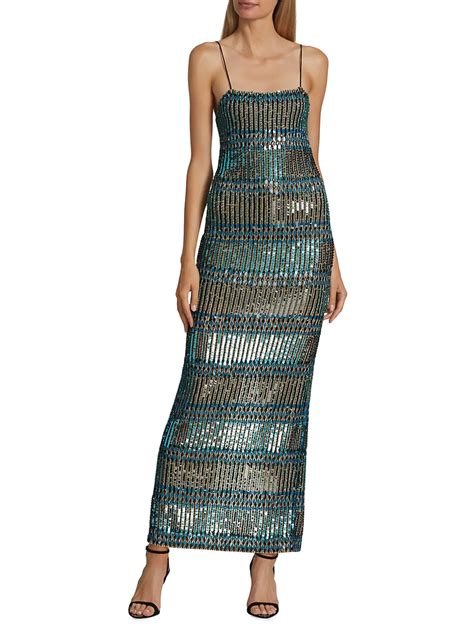 Alice Olivia Fifi Embellished Maxi Dress Embellished Maxi Dress