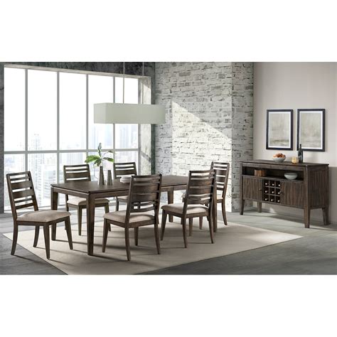 Kai 81803 Contemporary 7 Piece Dining Set With Self Storing Leaf Walkers Furniture Table