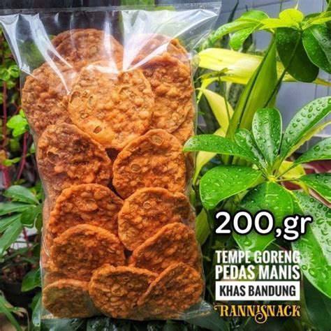 Jual Keripik Tempe Original Manis Pedas Bandung 200gr Shopee Indonesia