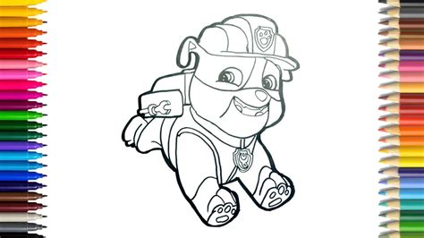 Rubble How To Draw Rubble Paw Patrol Characters Step By Step