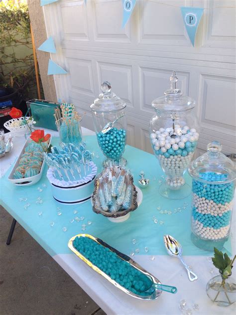 Pin By Jen Wilder On Meyer Baby Shower Baby Shower Candy Table Baby