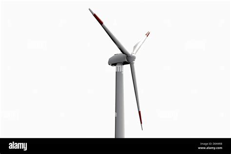 Wind Turbine Isolated On White Background Stock Photo Alamy