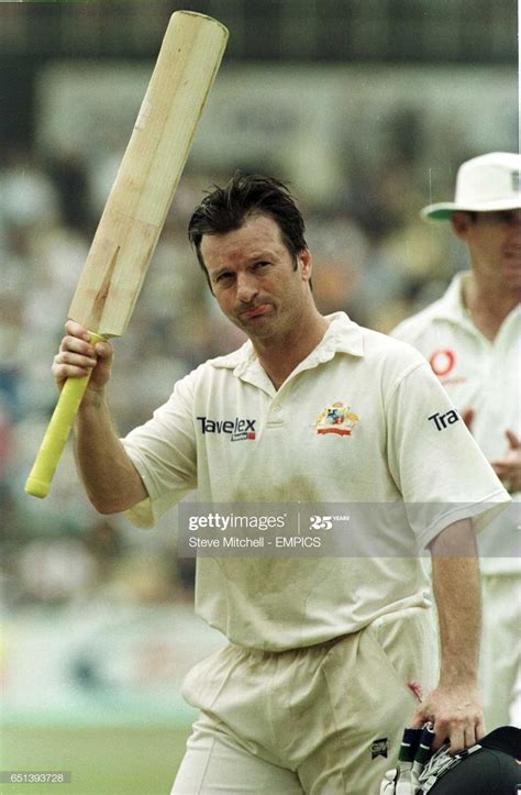 Australias Captain Steve Waugh Salutes The Crowd After Scoring His