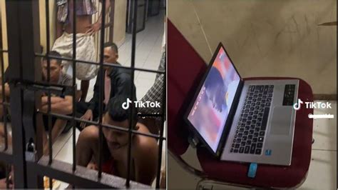 Polisi Ini Ajak Tahanan Nonton Bareng Piala Dunia 2022 Lewat Laptop