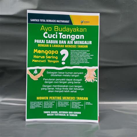 Jual Poster Ayo Budayakan Cuci Tangan Pakai Sabun CTPS Poster STBM