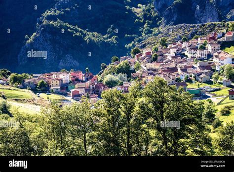 The Village Of Sotres At Sunset Picos De Europa National Park Sotres