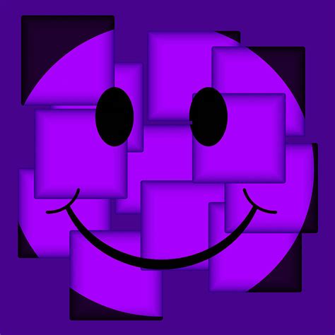 Purple Abstract Smiley Face Digital Art By David G Paul Fine Art America