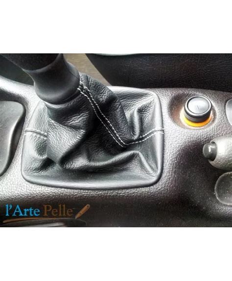 Soufflet De Levier De Vitesse Peugeot 206 En Cuir Noir Et Coutures