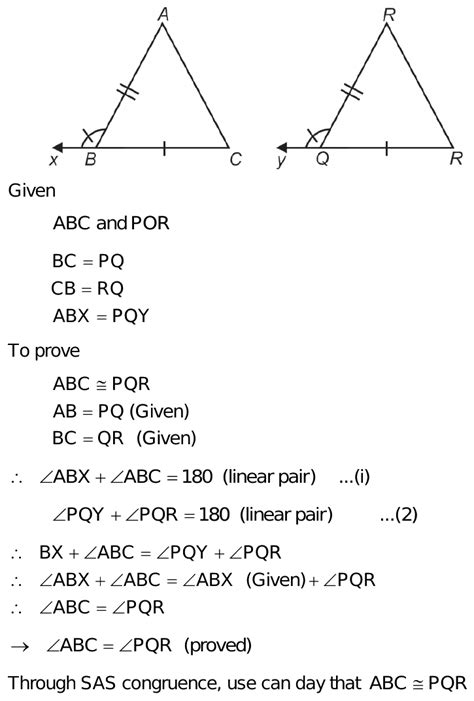 In Abc And Pqr Ab Pq Bc Qr Cb And Rq Are Extended To X And Y