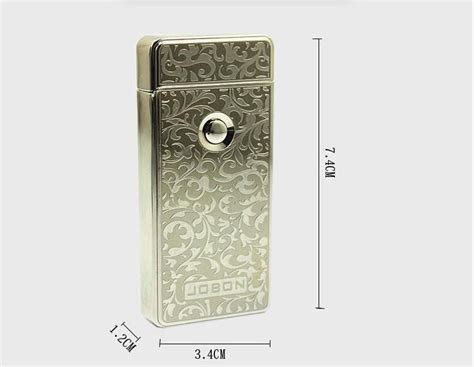 Buy Jobon Luxury Electronic Arc Rechargeable Cigarette Lighter Silver Wind Proof Usb Pulse