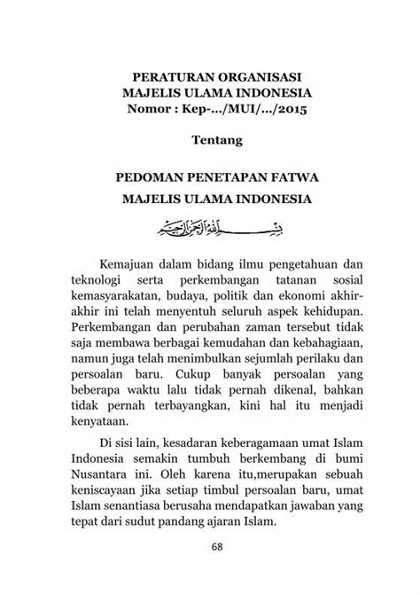 PDF PERATURAN ORGANISASI MAJELIS ULAMA INDONESIA Test