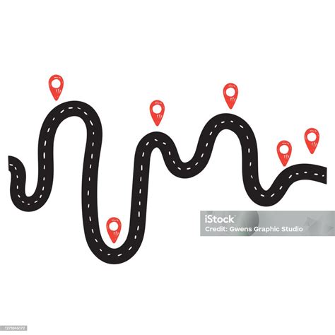 Hand Drawn Road Way Location Infographic Illustration Doodle Stock