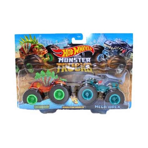 Hot Wheels Monster Trucks Scale Demolition Doubles Motosaurus Vs Mega Wrex Ralphs