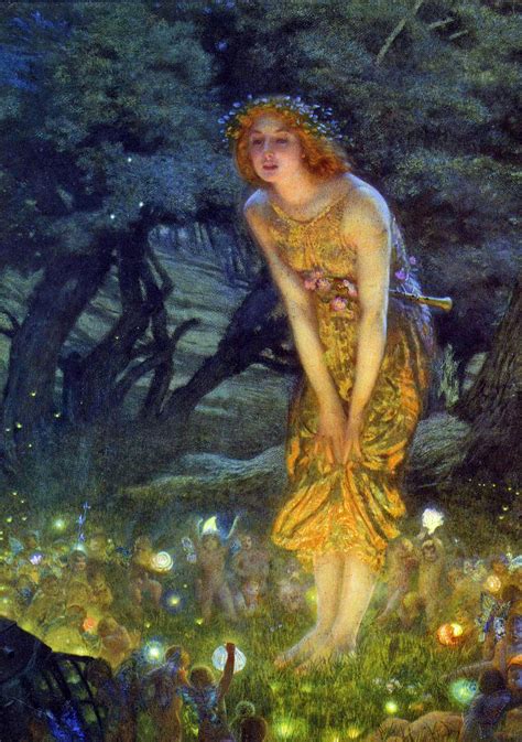 Midsummer Nights Dream Edward Robert Hughes Watercolor 1908 Rart