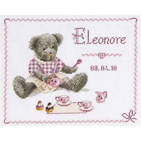 Broderie Tableau De Naissance Mon Ourson S Amuse De Dmc Bk