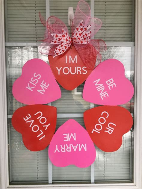 Conversation Heart Door Hanger Valentine Door Hanger Jessica Pomeroy