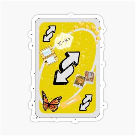 "Aesthetic Yellow Uno Reverse Card" Sticker by Creamu | Redbubble