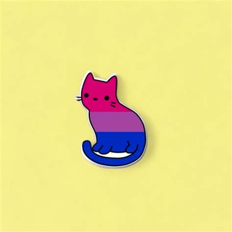 Lgbtq Cat Flag Pin Cute Lgbt Gay Lesbian Trans Queer Asexual Non Binary Pronoun Lapel For Pride