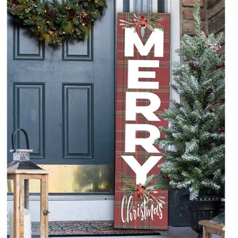 Christmas Porch Leaner Merry Christmas Front Porch Sign Etsy