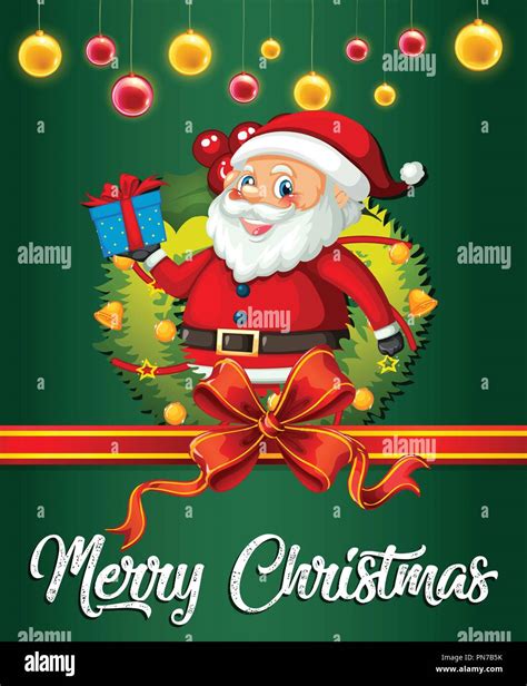 Santa On Christmas Card Template Illustration Stock Vector Image And Art