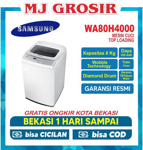 Jual Samsung Wa 80h4000 Top Loading Diamond Drum Mesin Cuci 1 Tabung 8