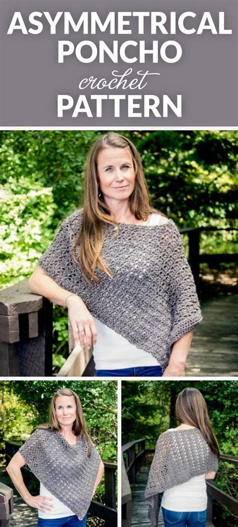 Asymmetrical Poncho Crochet Pattern Dabbles And Babbles Crochet Poncho Patterns Poncho