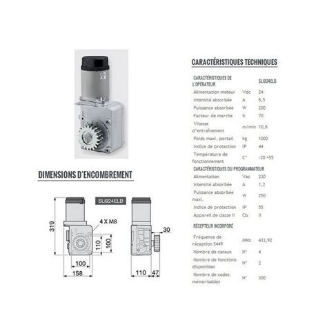 Automatisme Encastrer Avec Encodeur V Max Kg Cardin Domo Confort