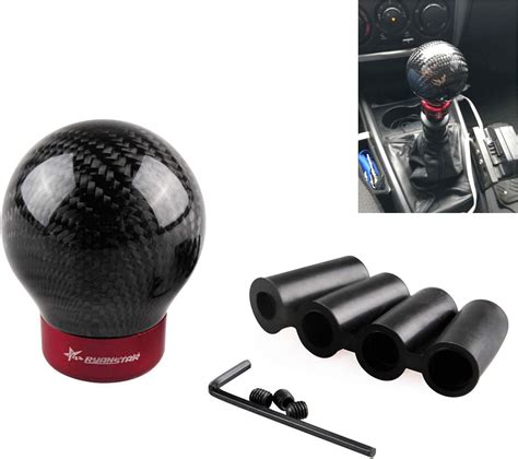 Shift Knobs Ryanstar Carbon Fiber Shift Knob Round Ball Racing Gear Shift Shifter Knob Head