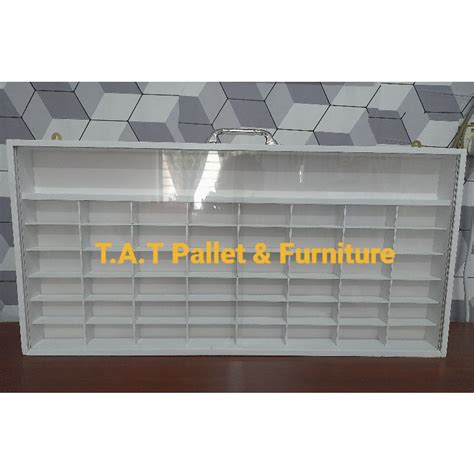 Slot Open Row Hot Wheels Display Rack With Acrylic Cover All White Shopee Malaysia