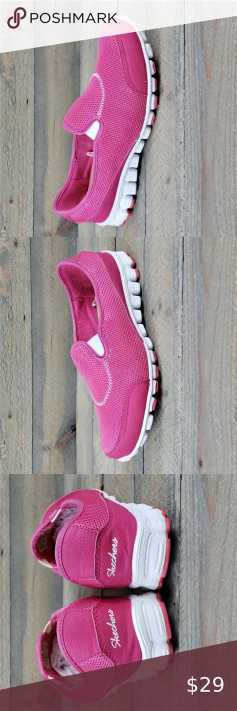 Skechers Memory Foam Slip On Sneakers Pink/White | Skechers memory foam ...