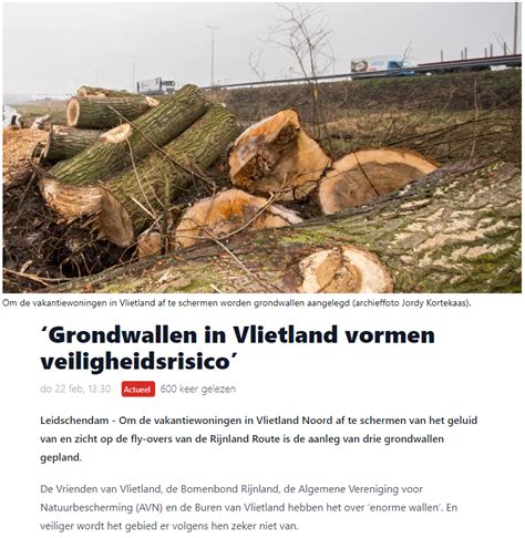 22 Februari 2024 Grondwallen In Vlietland Vormen Veiligheidsrisico