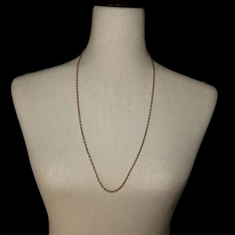 Vintage Emmons Gold Tone Inch Rolo Link Necklace With Spring Ring