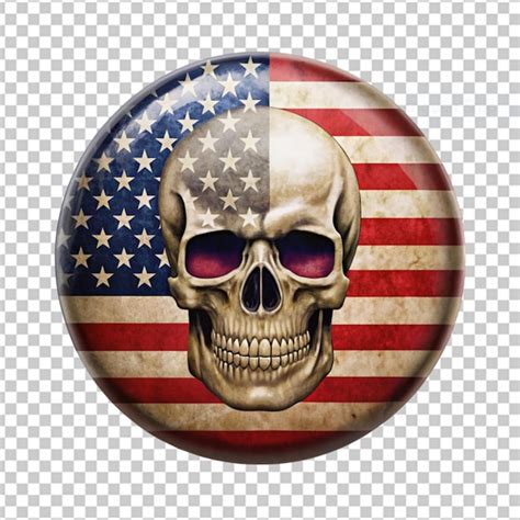 Skull With American Flag Premium Ai Generated Psd