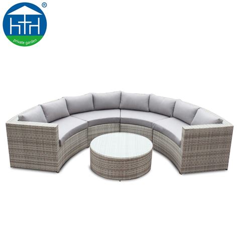 Half Moon Shape Leisure Outdoor Furniture Sectional Rattan Sofa Sets