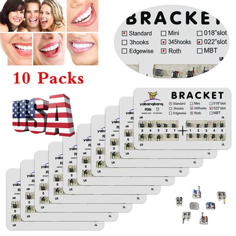 Packs Dental Orthodontic Brackets Braces Mini Roth Mbt