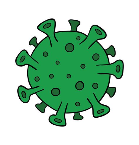 Cartoon Vector Illustration Of Microscopic View Of Virus Coronavirus