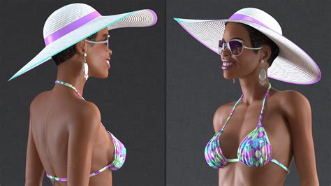 Pose De Pie De Mujer De Bikini De Piel Clara Modelo D Ds Blend C D Fbx Obj Lxo