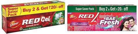 Dabur Red Gel Toothpaste G G X Pack Of Dabur Red Bae Fresh