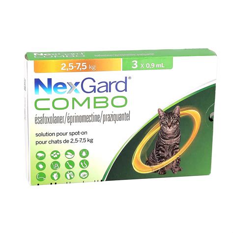 Nexgard Combo Solution Pour Spot On Pour Chats Moyens 2 5kg 7 5kg