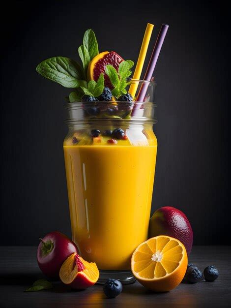 Premium AI Image | Smoothie with a fruits of exotic fruits like