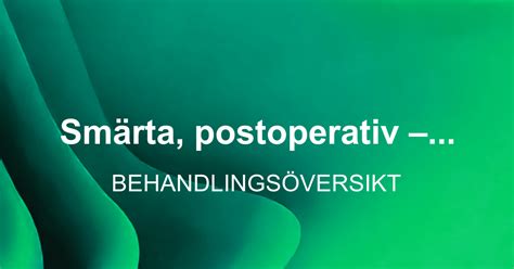 Smärta postoperativ vuxna